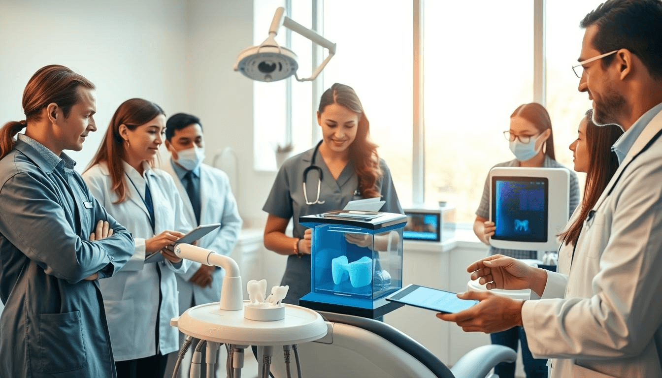 profissionais utilizando tecnologia nos laboratórios